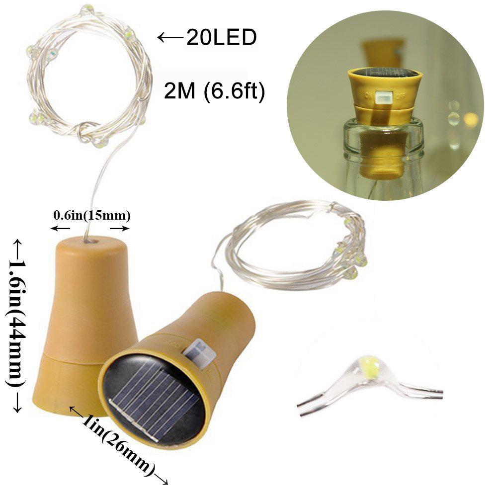 Solar 20LED Wine Bottle Lights Cork Shape Fairy Lights Garland Christmas Light Copper Wire Home Room Decoration Lamp