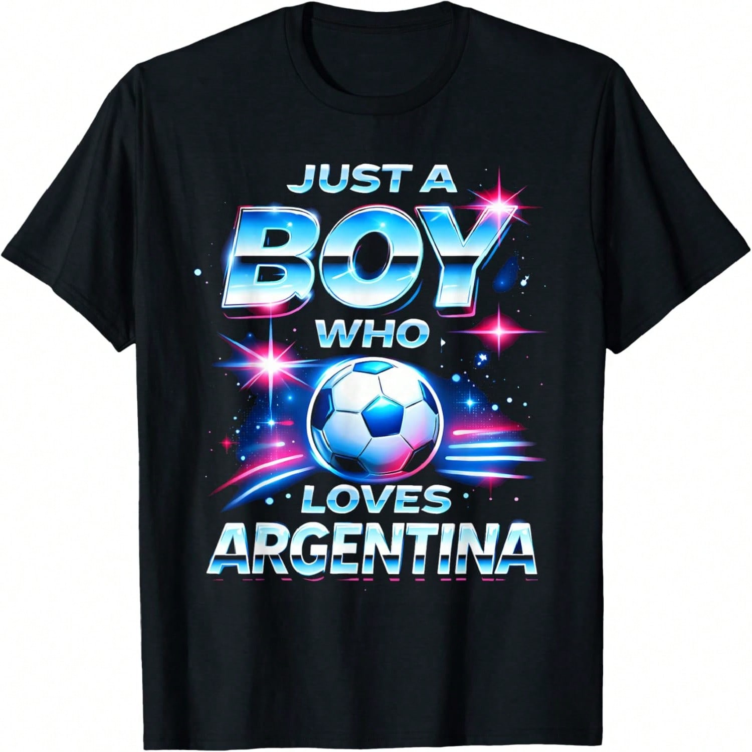 Just A Boy Who Loves Argentina Soccer Fan Football T-Shirt S