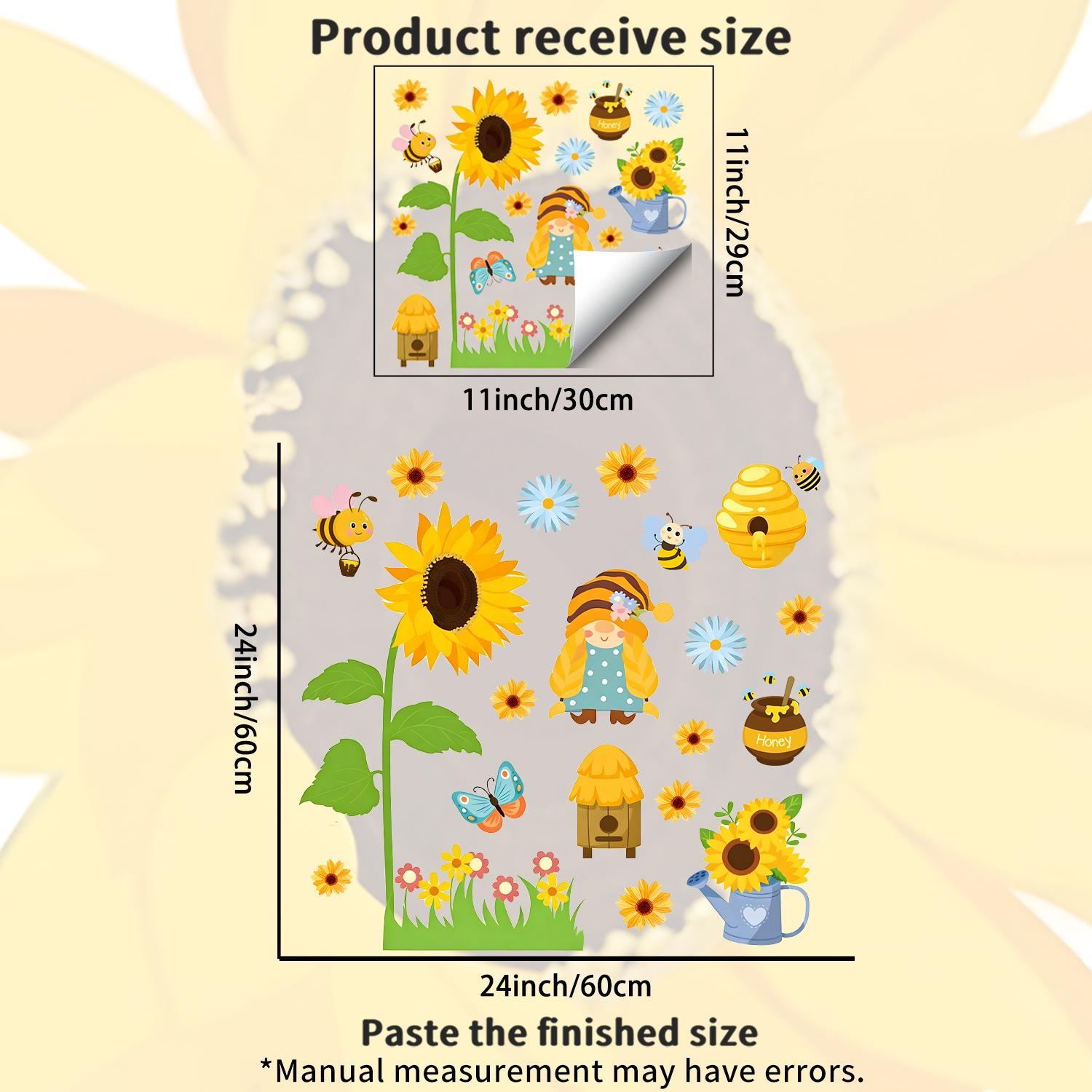 Подсолнух Маленькая Девочка Подходит для Наклеек для Пекарен, Цветочных Магазинов, Кухонь, Спален, Гостиных. JDT-A544