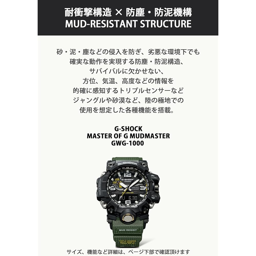 Casio G-Shock Mudmaster GWG-1000-1A3JF Men's Solar Radio Watch Green