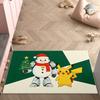 Cute Pikachu Christmas Sleigh 3D Print Imitation Cashmere Rug, Soft Water Absorbent Carpet For Bedroom Home Decor