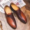 British pointed leather shoes summer breathable black and white personality casual youth heightening shoes hairstylist