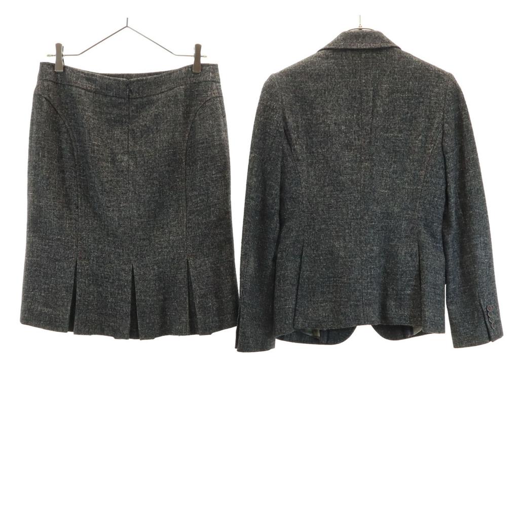Paul Smith wool blend Skirt suit Setup 38/42 gray BLACK Women Used