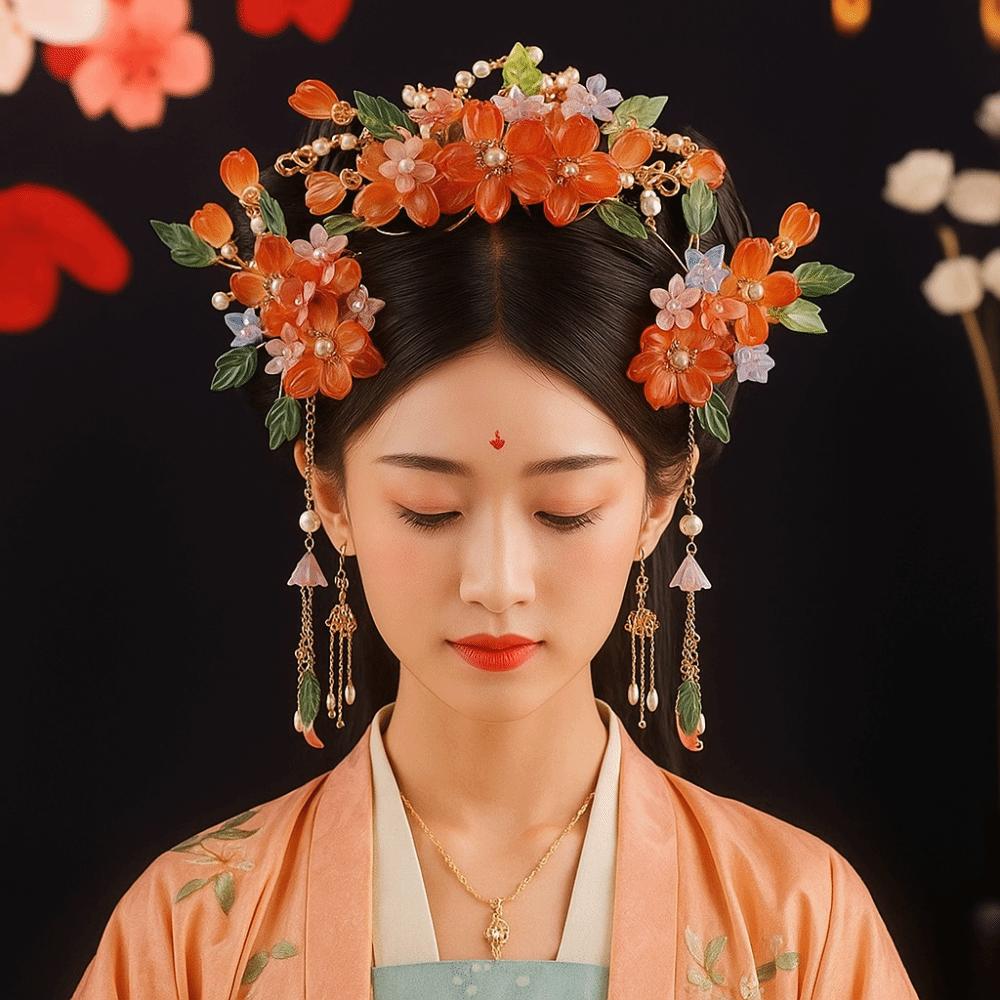 Tassel Chinese Style Hairpin Set Pearl Flower Hair Comb Ancient Style Hanfu Hair Stick  Cheongsam