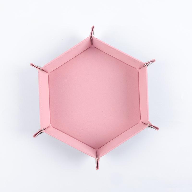 Hexagonal Velvet Foldable Dice and Storage Tray