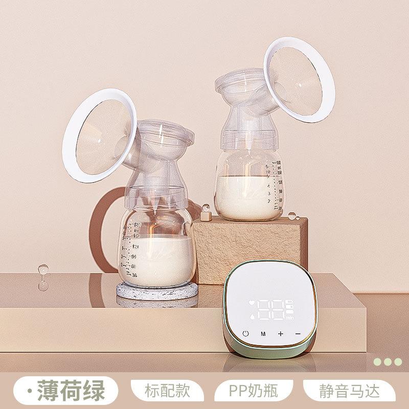 Double Electric Breast Pump Automatic Massage Silent LCD Touch Screen Strong Suction Milk Collector