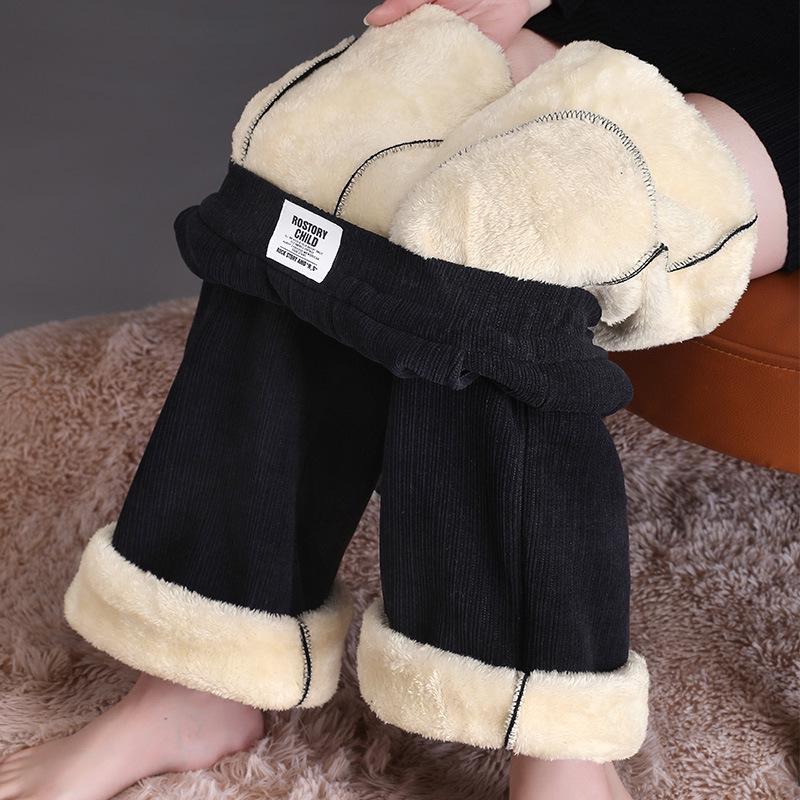 Women's 2024 Winter Chenille Wide-Leg Velvet Pants – Trendy Lambskin Straight Casuals