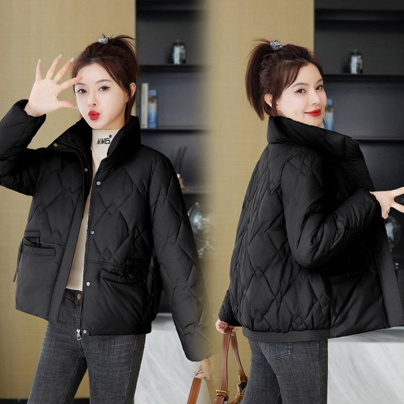 New down cotton-padded clothes women's anti-season large size loose and thin versatile hooded short coat bread clothes cotton clothes
