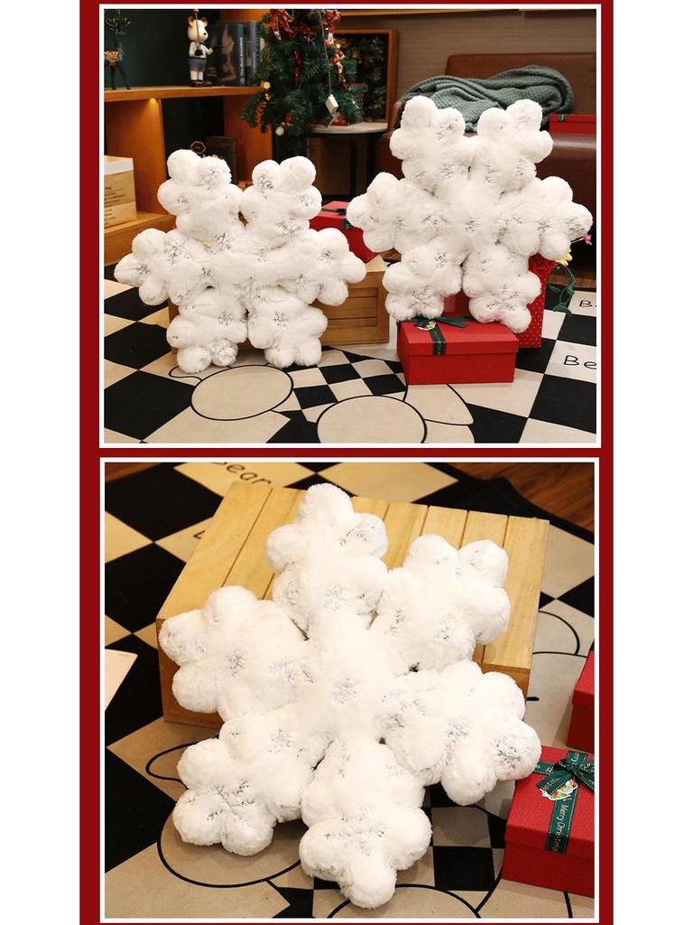 Snowflake Christmas Throw Pillow: Festive White Ornament for Home Decor, Parties & Window Display