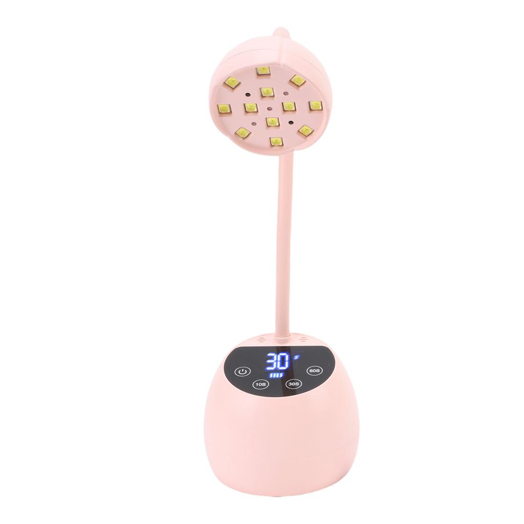 Gooseneck Nail Lamp Rechargeable Infrared Sensor LCD Screen LED Nail Light Dryer with 12 Light Chips for Home Use
