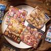 50pcs Vintage Spiral-Bound Sticker Book, Japanese Vintage Die-Cuts, DIY Journal Collage Supplies"