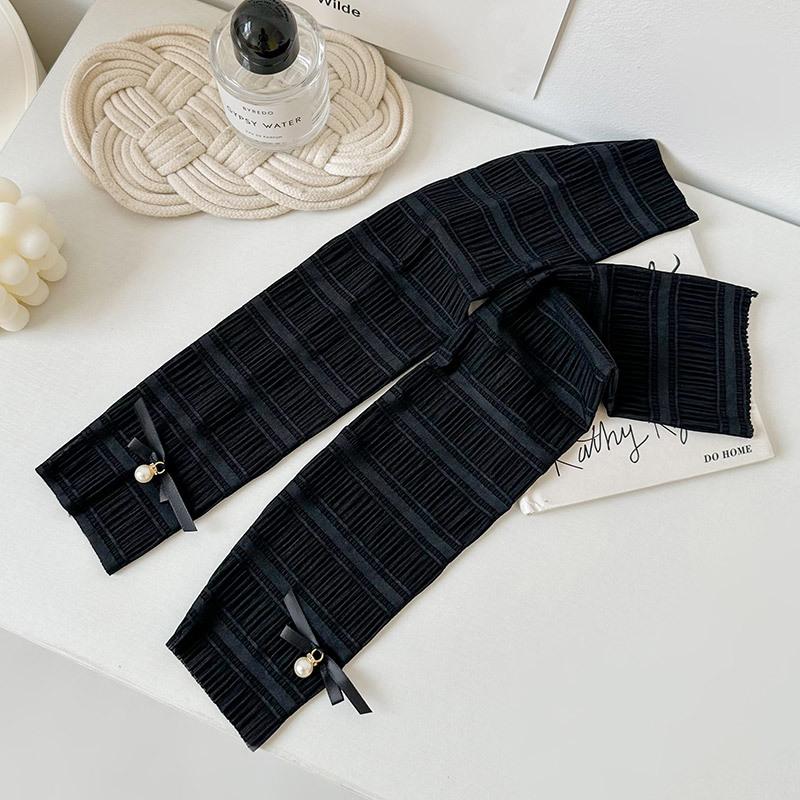 

Bow Lace Socks Cover Women S Jk Solid Color Long Tube Stacking Socks Sunscreen Calf Socks Dual-Purpose Arm Cover Long Tube Sleeves One size fits all чорний