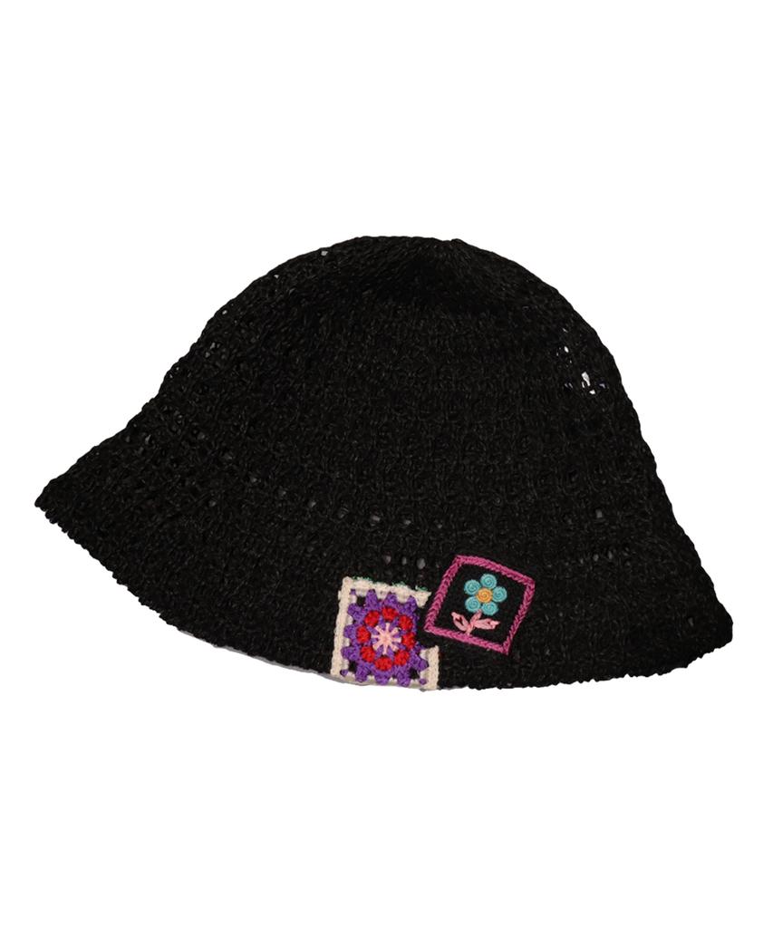 Elkebeullum Flower Net Black Bucket Hat