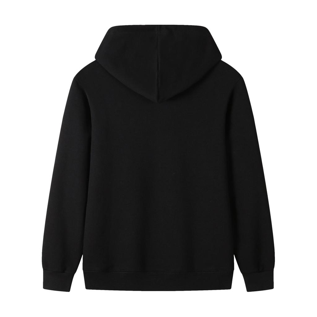 Couple's Casual Solid Color Hooded Sweatshirt - Heavyweight 320g Pure Cotton, Long Sleeve, for Spring and Autumn.