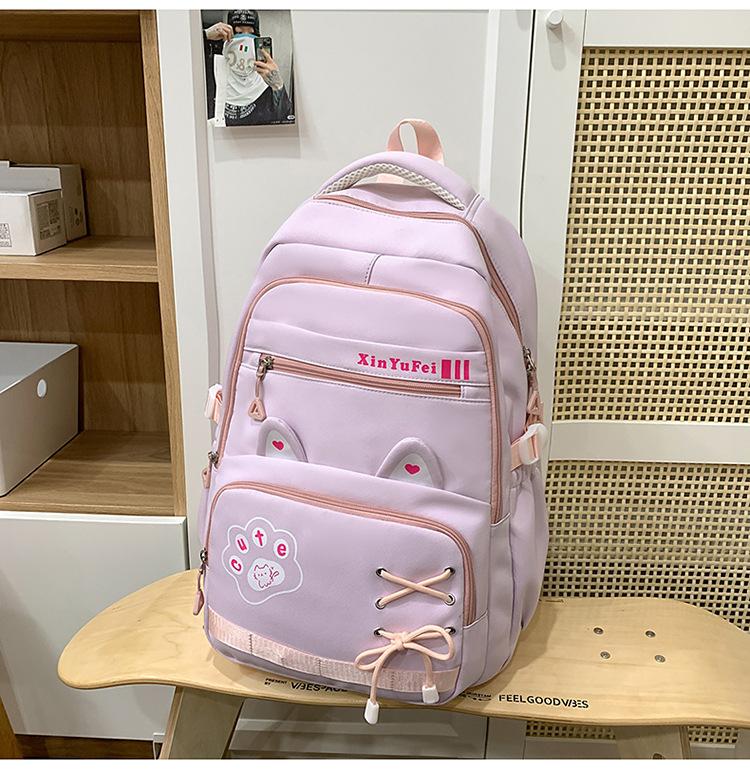School bag new cute junior high school student school bag high value ins wind light large capacity backpack casual versatile backpack