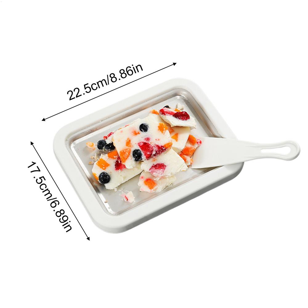 Gör-det-själv-kit för rullad glass med bricka och 2 spatlar för hemlagade yogurtrullar Rolig familjeaktivitet för kökssammankomster och helgdagar