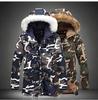 Camouflage Parka Herren Winterjacke Männer Großer Pelzkragen Mode Mittellange Mäntel Übergröße Wintermantel Männer Parka Homme 5XL