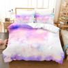 Cloud Sky Duvet Cover Set Pink Blue Cloud Rainbow Pattern King Queen Twin Full Size For Kids Boys Girls Polyester Bedding Set