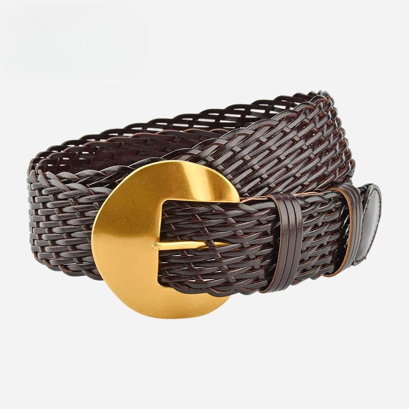 Women's Simple Woven Decorative Belt Retro High-end Sense Bohemian Fashion Versatile Skirt Accessories Belt Women