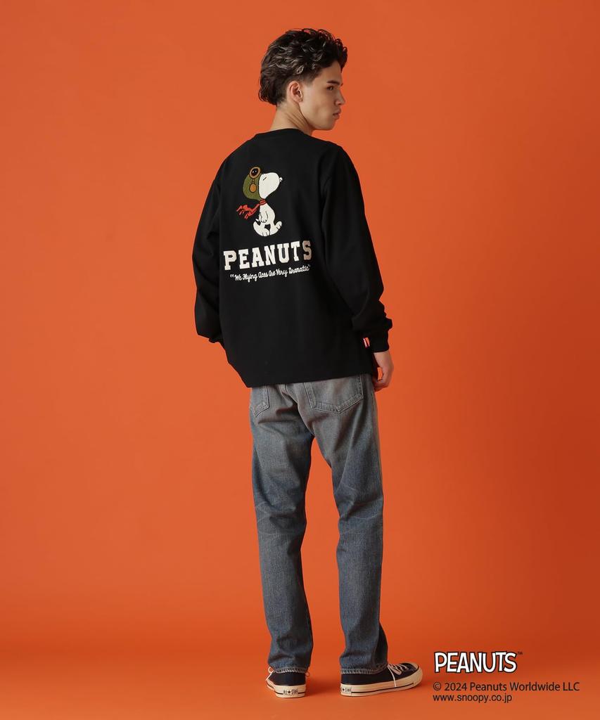 Avirex PEANUTS LONG SLEEVE FLYING ACE Long Sleeve Flying Ace Peanuts 2XL 010 Black T-SHIRT T-Shirt Men's 783-4230035