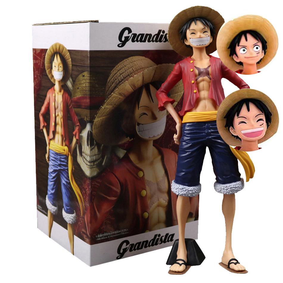 28cm One Piece Anime Figur Selbstbewusst Lachend Luffy Drei Formen Gesichtswechsel Action Figur Puppe PVC Modell Spielzeug Sammlung Geschenke
