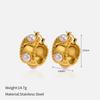 Hot-selling new ins wind titanium steel stud earrings in Europe and America, high-end trend wind stainless steel earrings, electroplated 18K gold jewe