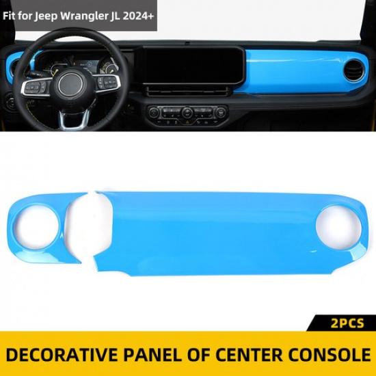 Light Blue Center Console Dashboard Panel Cover Trim for Jeep Wrangler JL JT 24+