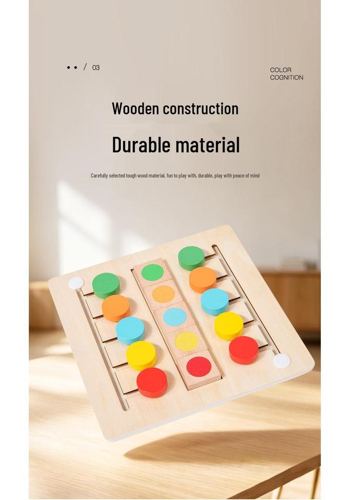 Wooden Color Matching & Sorting Board Game for Two Players - Parent-Child Interactive Educational Toy