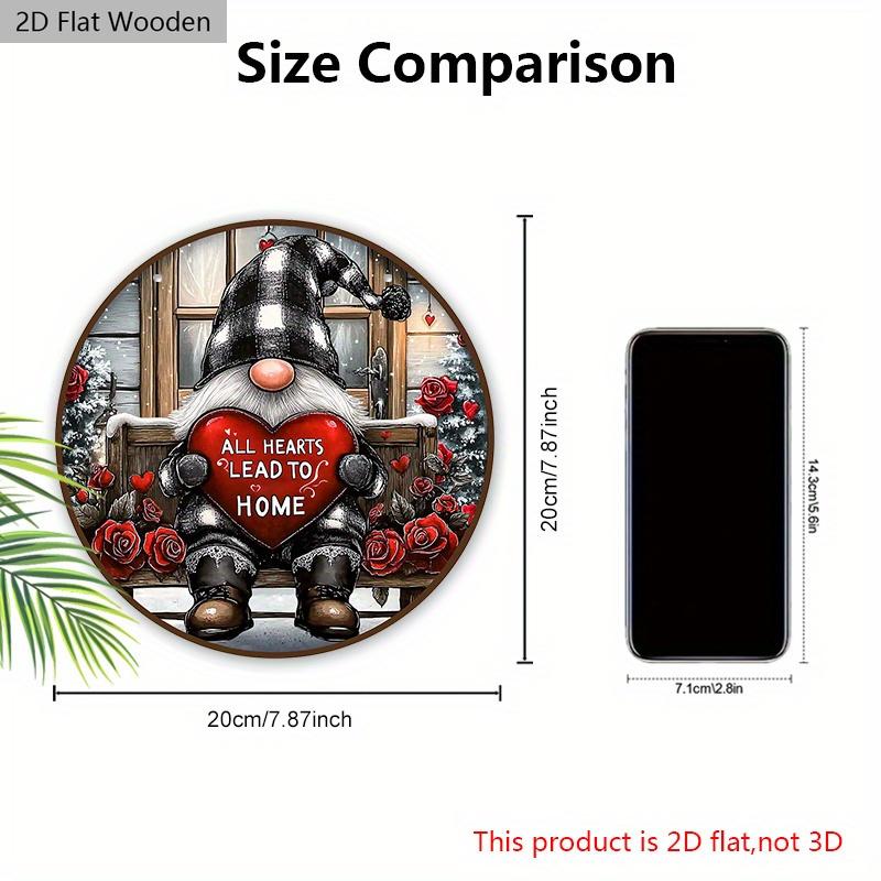 Rustic Christmas Wooden Sign with Adorable Gnome Pattern - Romantic Artwork for Front Door, Wall Hanging Decor - Ideal Christmas Decoration