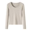 6 Strictly Selected 5 Cotton Round Neck Front Shoulder Bottoming Shirt Women's Spring Inner Slim and Thin T-shirt