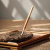 Ruyi golden hoop stick tea knife tea needle ebony wood huanghuali wood double-use Pu'er tea cake opener tea prying tool