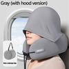 Adjustable U-Shaped Neck Pillow 1pc Hooded Synthetic Fiber Hand Washable Multiple Colors for Car Travel Outdoor Use 100% Filling Comfort Fit
