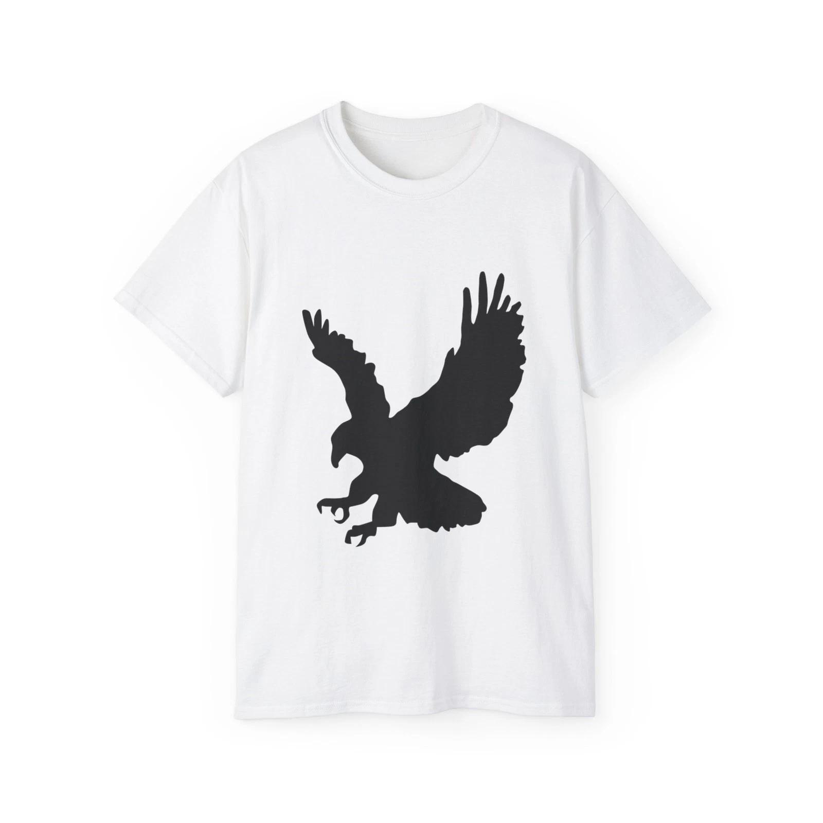 Hawk Silhouette Eagle Bird Of Prey Bird Black | Custom Graphic T-Shirt M