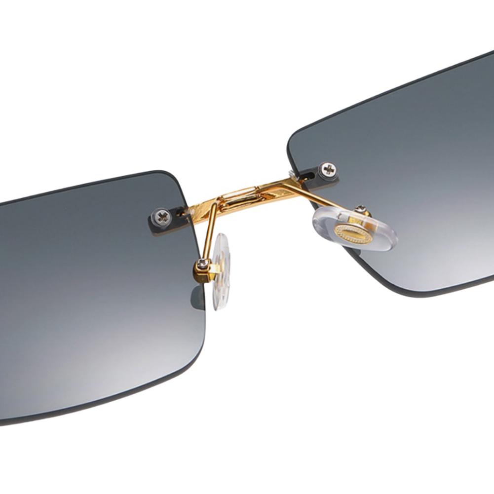 Rectangle Sunglasses For Women Men Rimless Retro Metal Square Sun Glasses With Animal Decoration For Outdoor Party Club