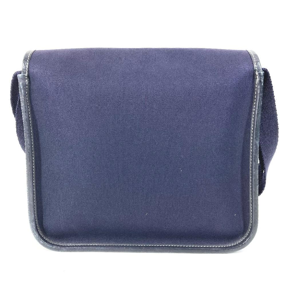 HERMES Buenaventura PM Crossbody bag flap Shoulder Bag Leather/Canvas Navy