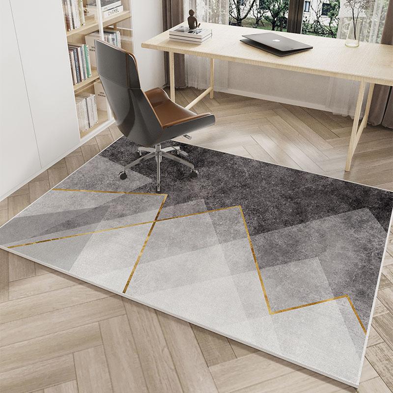 Modern Geometric Rug, Durable Non-Slip Living Room Mat, Dressing Room & Study Swivel Chair Floor Pad For Home Decor