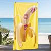 Gelbes Bananen Strandtuch Druck Sandfest Schnelltrocknend Mikrofaser Mit Lippenabdruck Für Pool Strand Camping Bad Spaß Urlaubsstil