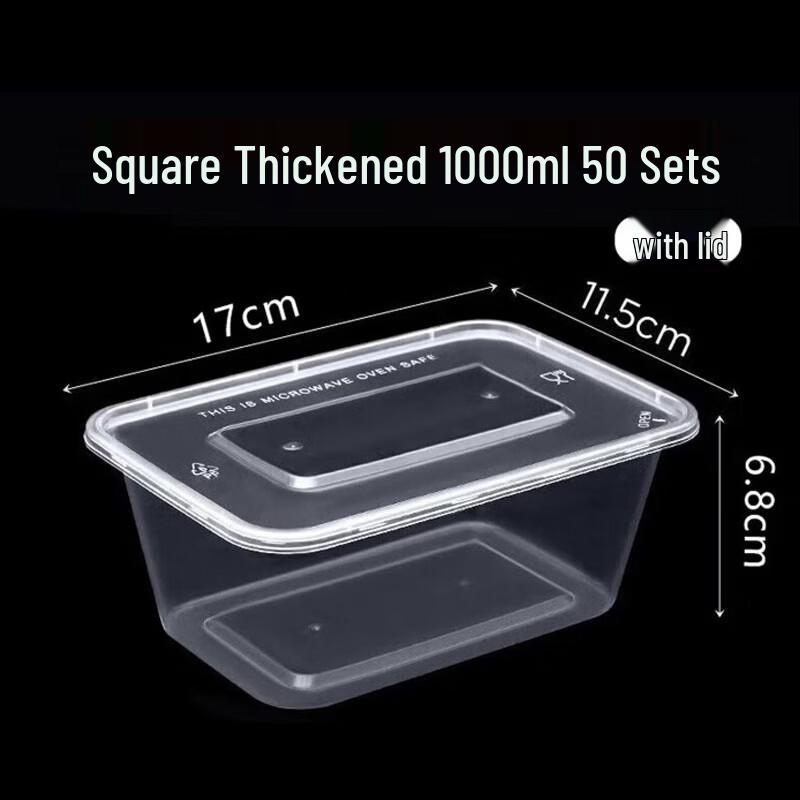 CIBO Disposable Transparent Food Containers with Lids