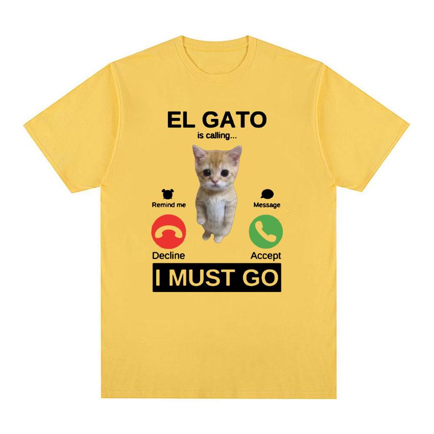 

Эль Гато зовет грустного плачущего котенка мем футболки маленький кот для детей футболка Эль Гато моя любимая мужская и женская винтажная хлопковая футболка