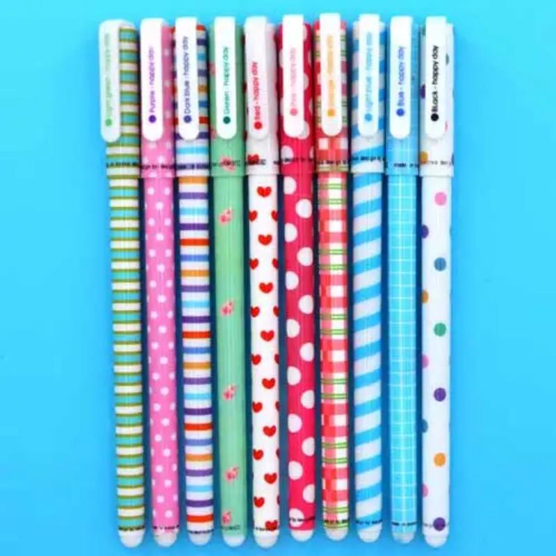 10 Pcs/Kit Adorable Color Pen Flower Animal Starry Star Sweet Flora Colored Gel Pen 05mm Pens for School Kawaii Korean Stationary