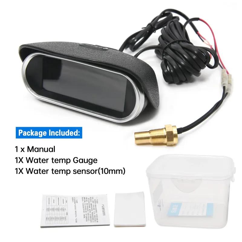 2 in 1 Car Gauge Water Temperature Voltage Volt Gauge Meter for 12V 24V Universal Truck Car LED Fahrenheit Degree Auto Gauge