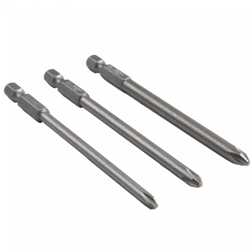Home Screwdriver Bit Hand Tools 1/4inch 100mm Long 6Pcs/Set Cross Head