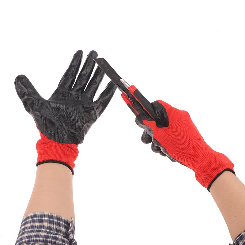 12 Pairs Advanced Work Gloves Durable Wrinkled Latex Coating For Construction Warehouse Handling Gardening
