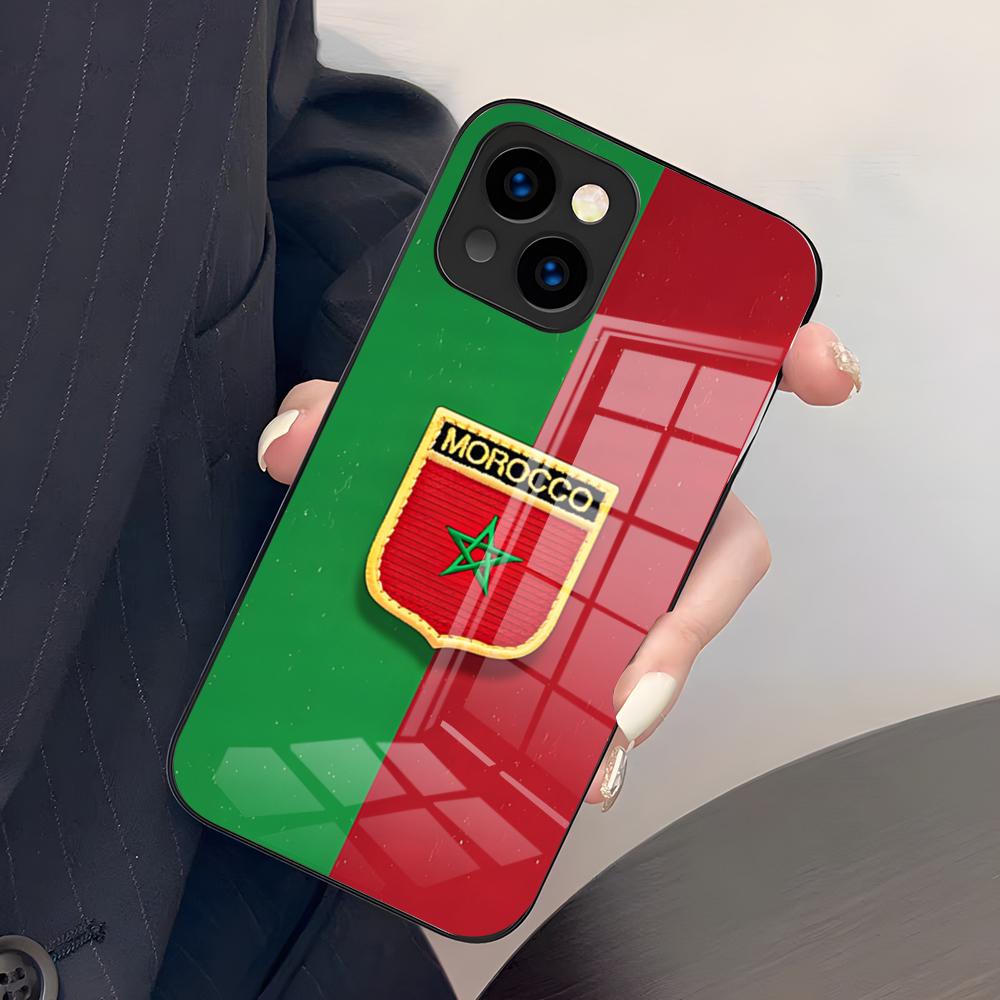 Marokko Flagge Handyhülle Für IPhone 17 Pro Max 15 Pro 16 14 Plus 12 13 Mini 11 Pro Stoßfeste Glasabdeckung