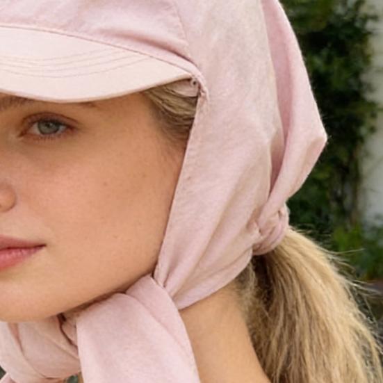 Turban Hat Adjustable Rear Strap Sweet Bow Widened Brim Blocks UV Rays Neck Protection Quick-Dry Ventilated Sun Hat