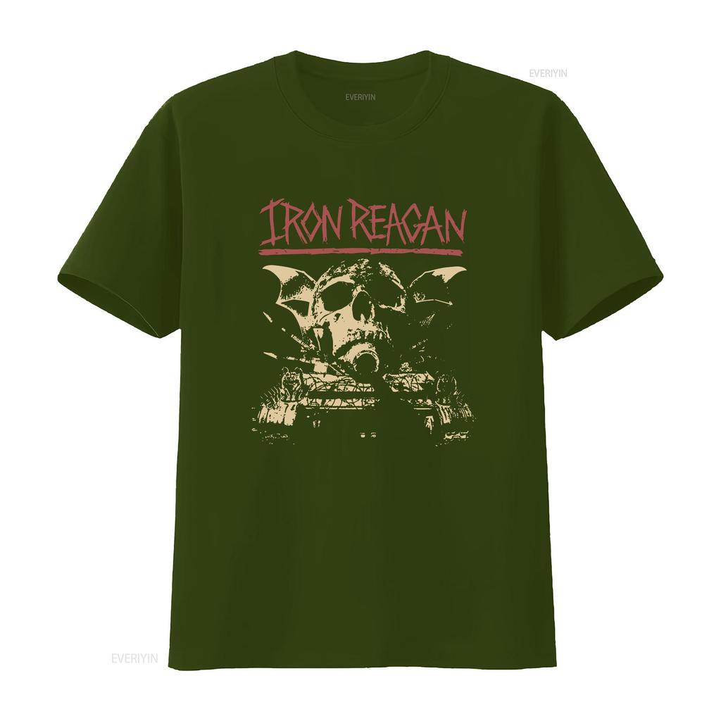 Koszulka z nadrukiem Żelazny Reagan Ostrzeżenie S M L XL 2XL 3XL vintage Sprana streetwear Top Do noszenia na co dzień moda Stylowy Casual Unisex