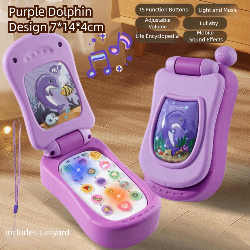 Flip Cover Simulation Flip Phone Voice Toy Music Phone Toy  Children's Day Gifts