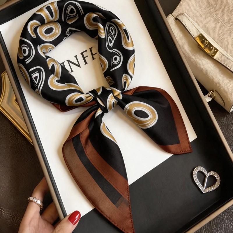 100% Mulberry Silk Scarf 70x70cm Square Neck Wrap Outdoor Air Conditioner Shawl Fashion Headscarf