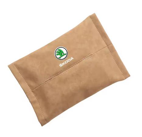 AAABO1 Car Suede Tissue Boxes for Skoda Octavia 2 A7 Tour RS Fabia 2 1 Rapid Kodiaq Superb Kamiq Vehicle Internal Styling Decoration
