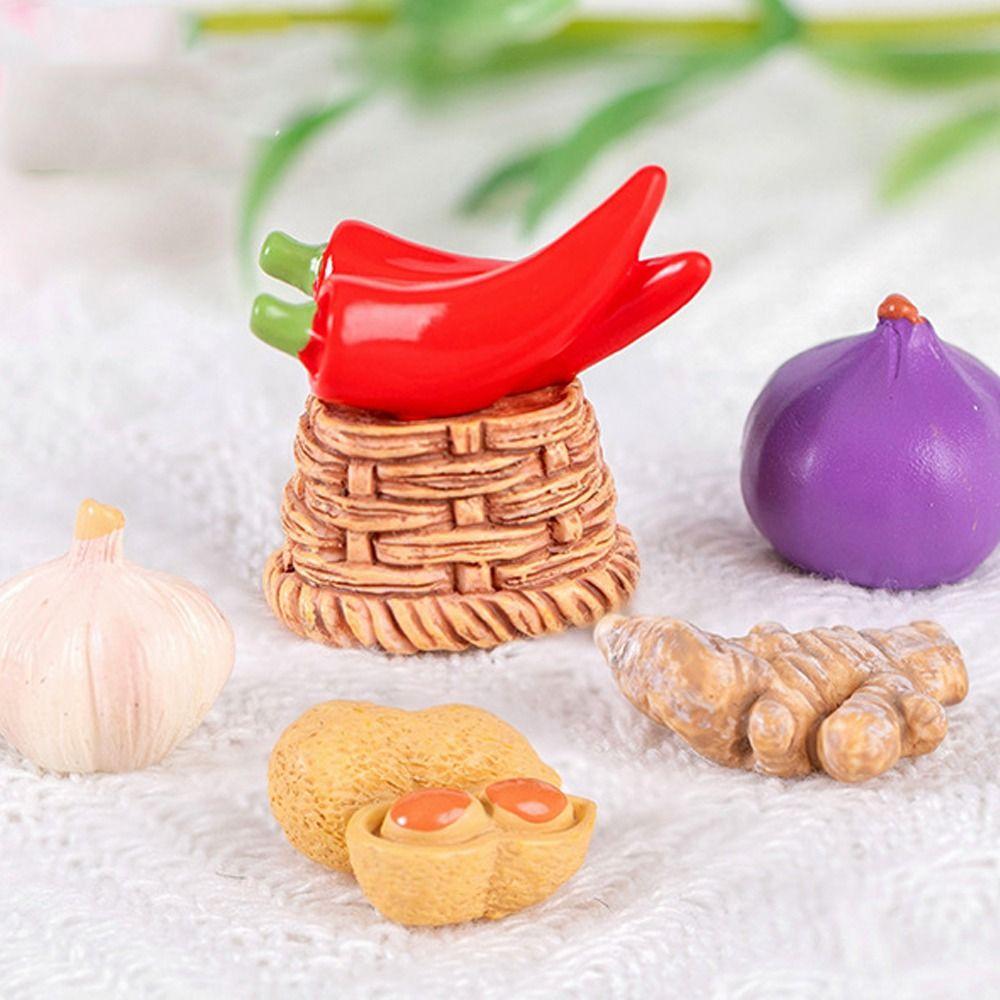 Mini Simulation Vegetable Basket Resin Crafts Vegetable Model  Wedding Party